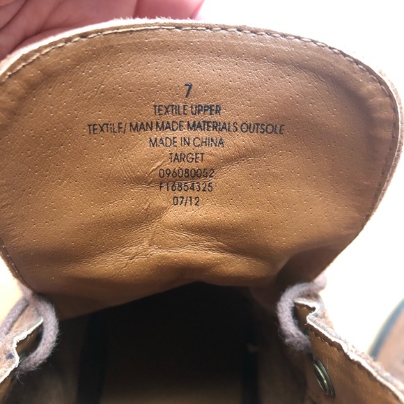 MOSSIMO // wedge booties // suede // hook+tie // camel brown - Picture 8 of 8